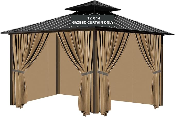 Gazebo Universal Replacement Privacy Curtain, 4-Panels Sidewall by TNGAN