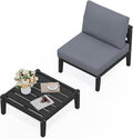 SERWALL HDPE Patio Furniture Set, 2 Pieces Outdoor Sectional Sofa Set, by SERWALL