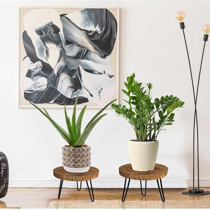 Plant Stand Indoor Outdoor, Wooden plant Stool, Mid Century Plant Stand - Image 2