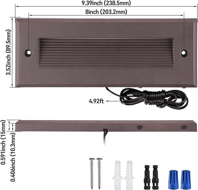 LEONLITE 5W/4W/3W Dimmable 5CCT Low Voltage LED Step Lights Outdoor, 9 Inch - Image 6