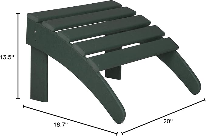 WO Home Furniture Adirondack Ottoman Outdoor Patio Footrest 13.5" Inch Folding - Image 3
