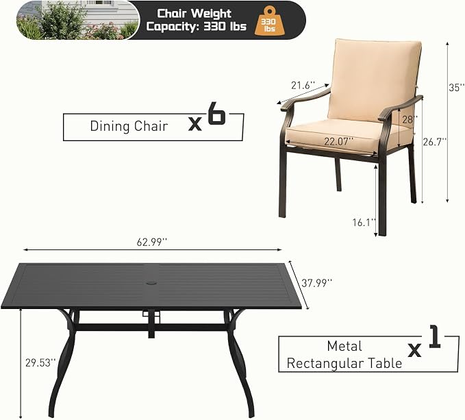 Outdoor Patio Dining Set, Outdoor Furniture Dining Set - Image 3