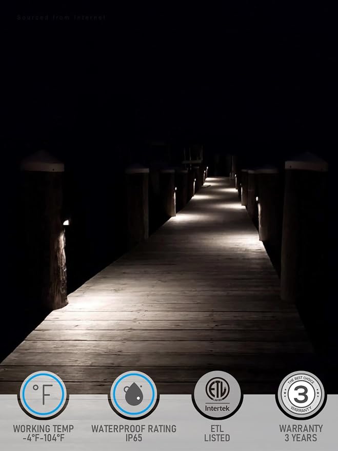 LEONLITE 8-Pack 5CCT Low Voltage LED Deck Light, 12-24V AC/DC Triangle Stair - Image 5