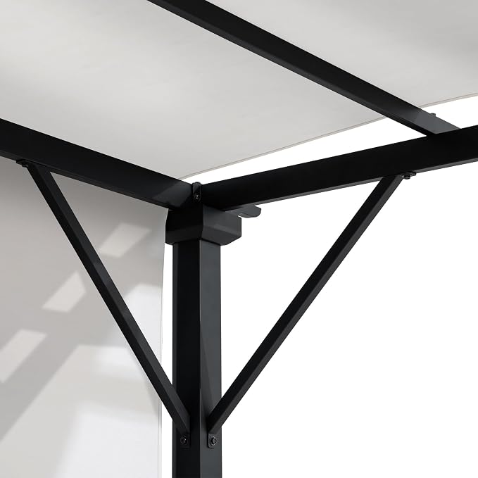 Sunjoy 9 x 9 ft. Pergola, Outdoor Patio Matte Black Steel Classic Frame Pergola - Image 5