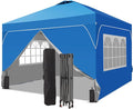 8x8 FT Pop Up Canopy with 1-Button Push, 4 Removable Sidewalls, Instant Canopy by Oneofics