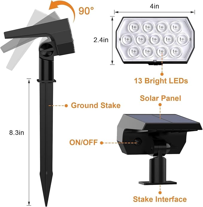 WELALO Solar Color Changing Spot Lights Outdoor, Waterproof Solar Halloween - Image 6