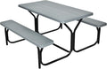 Giantex Picnic Table Bench Set Outdoor Camping All Weather Metal Base Wood-Like by Giantex