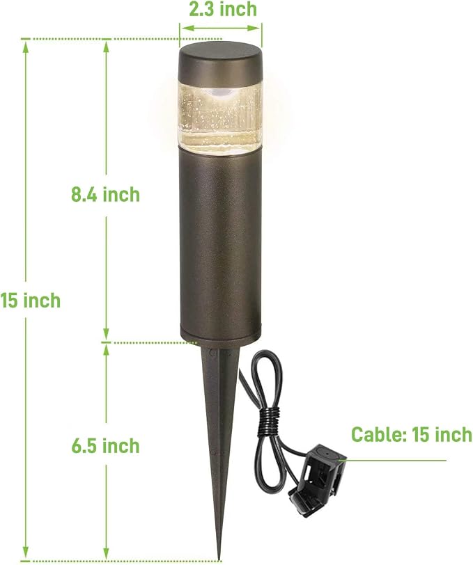 hykolity Low Voltage Landscape Lights, 3W 191LM 12V LED Round Bollard Light - Image 4