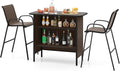 Tangkula 3 Piece Outdoor Bar Set, Patio Bar Height Table & Armchairs by TANGKULA
