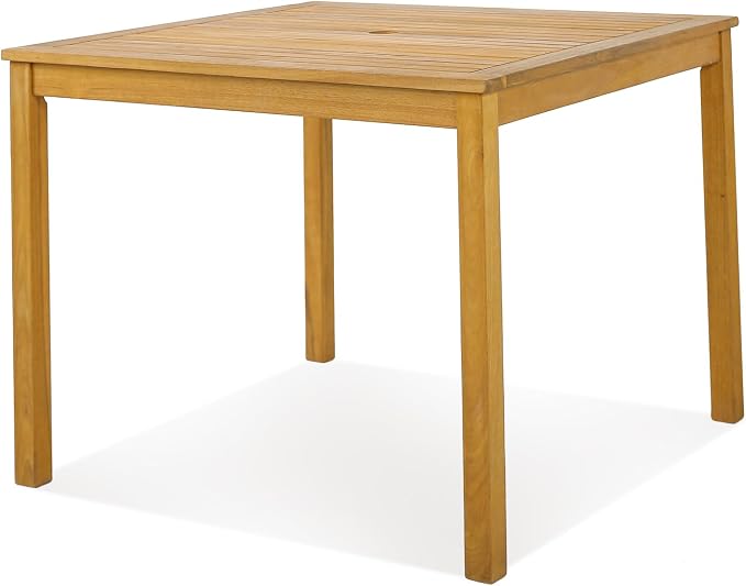 Tangkula 36" Square Outdoor Dining Table, Acacia Wood 4-Person Patio Dining - Image 9