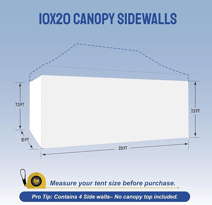 CROWN SHADES 10x20 Canopy Sidewalls - Image 2