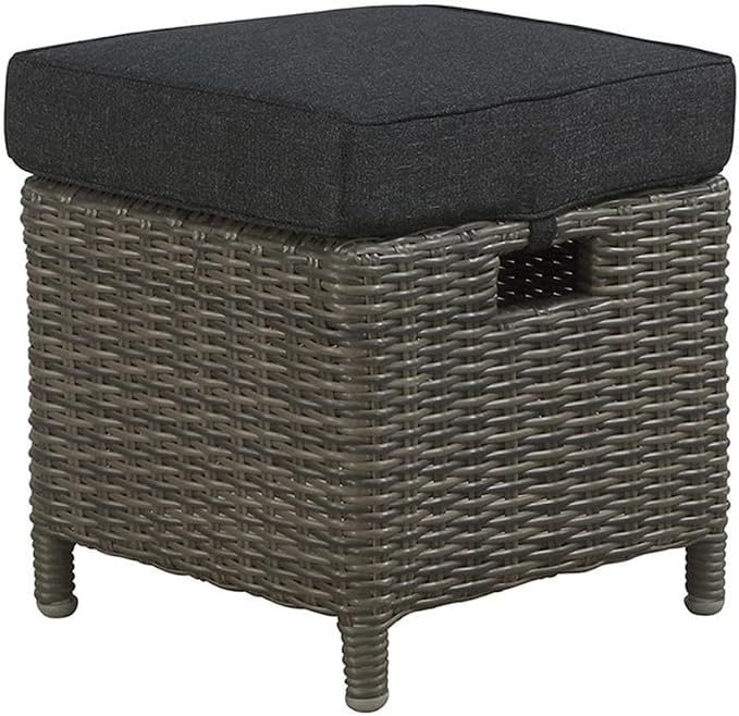 Asti All-Weather Wicker Outdoor 15" Square Ottomans by AlaterreFurniture