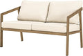 Teak Outdoor Patio Loveseat, Never-Rust Aluminum Outdoor Loveseat Couch by SeeHill