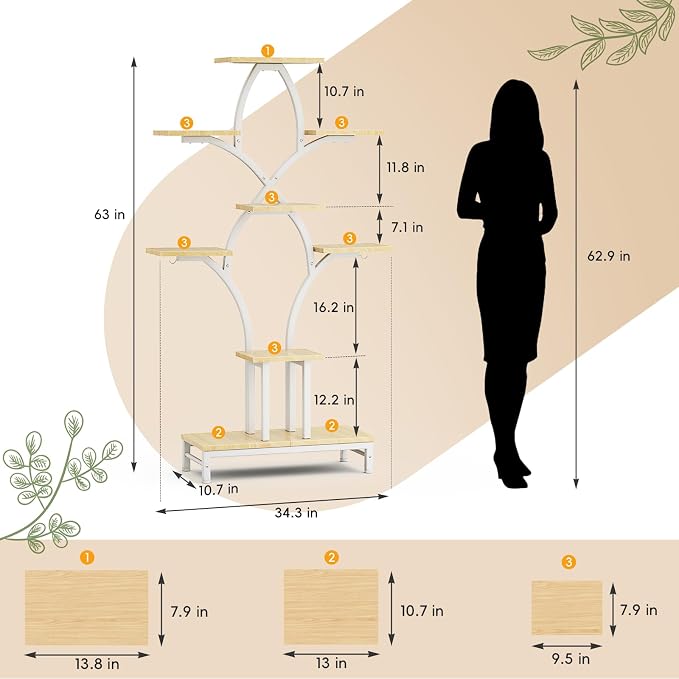 Plant Stand Indoor with 4 Grow Lights - Image 2