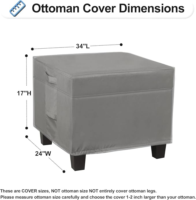 OutdoorLines Outdoor Waterproof Patio Ottoman Covers - Image 2
