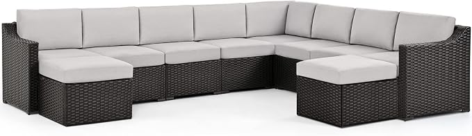 HAPPATIO 10 Piece Patio Conversation Set, All-Weather Patio Furniture Set by HAPPATIO