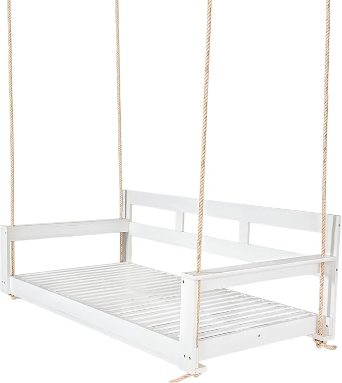 Harper & Bright Designs Patio Wooden Twin Size Porch Swing Daybed Frame - Image 6