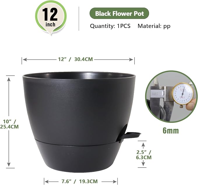 12 inch Large Self Watering Pots - Image 2