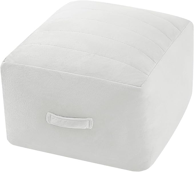 MeMoreCool Square Stuffed Pouf Ottoman Foot Rest, Floor Pouf Foot Stool by MeMoreCool