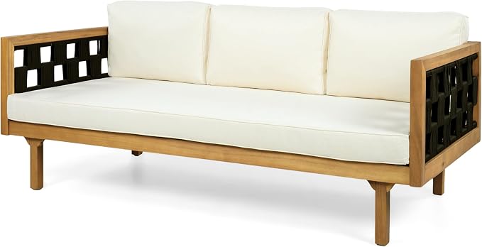 Christopher Knight Home Rosie Acacia Wood Outdoor Daybed Sofa - Image 7