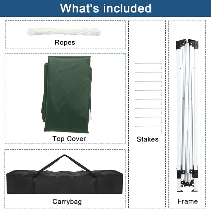 Outvita 6.5x6.5ft Pop Up Canopy Tent, Outdoor Instant Shelter Folding Canopy - Image 9