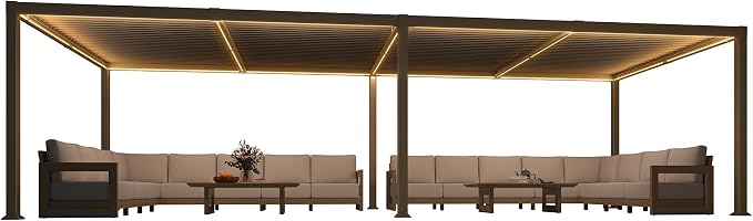 PURPLE LEAF 11x28 ft Louvered Pergola - Image 9