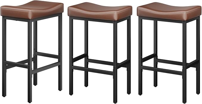 24 Inch Counter Height Bar Stools Set of 3, Compact Counter Stools - Image 9