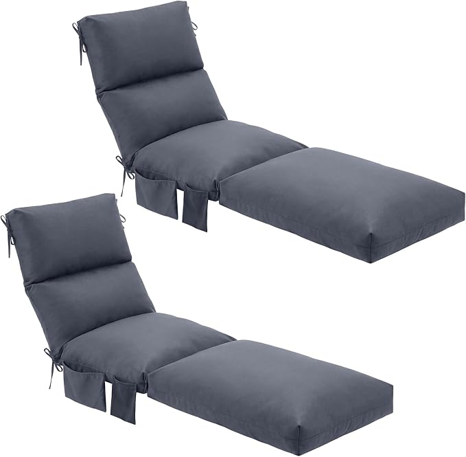 Kigley 2 Pcs Chaise Lounge Cushions, 77.9 x 20.5 x 4.7 Inch Outdoor Lounge by Kigley