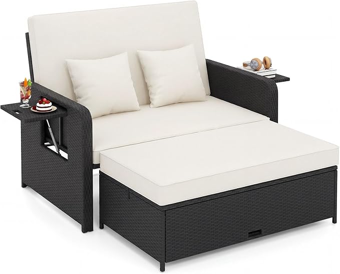 COSTWAY Patio Rattan Daybed by COSTWAY