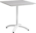 Modway Maine Aluminum Outdoor Patio 28" Dining Table in White Light Gray by Modway