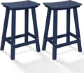 Outdoor Bar Stools Set of 2, 24 Inch All-Weather HDPE Counter Height Chairs by KULAMOONLIFEHOUSE