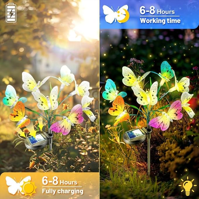 Anordsem Solar Garden Lights Outdoor: 8 Removable Fiber Optic Fabric - Image 5
