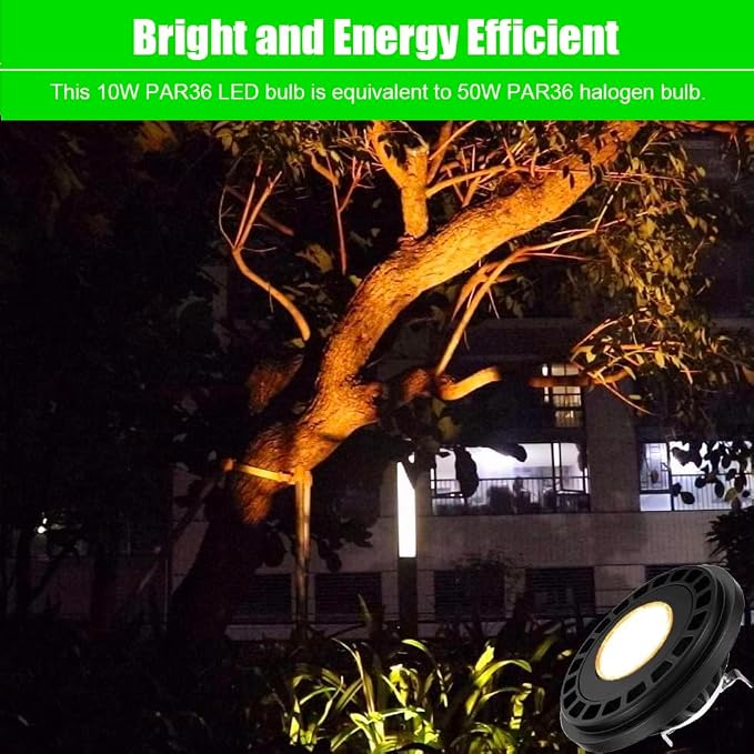 PAR36 LED Landscape Light Bulb 10W, 12V Low Voltage Lighting, Waterproof - Image 3