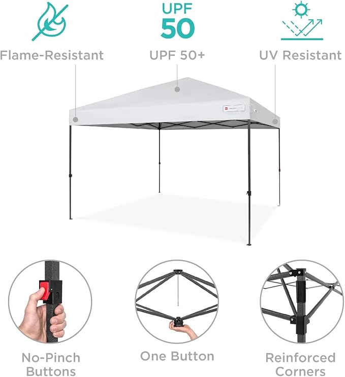 Best Choice Products 8x8ft Pop Up Canopy Tent, Outdoor Shade, 1 Person 1 Minute - Image 4