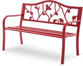50” Strawberry Outdoor Garden Bench, Weatherproof Sturdy Cast Iron Metal Frame by Attliasalon