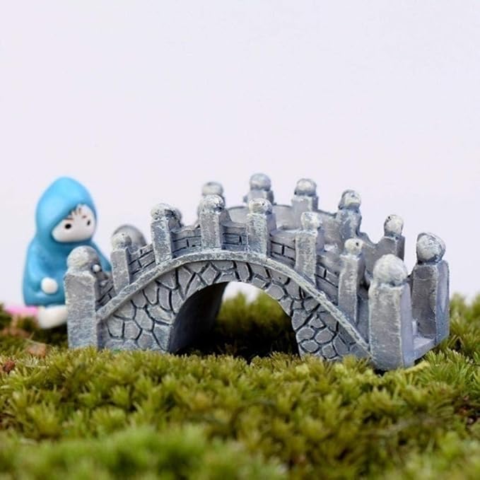 2 Pack Gray & Brown Miniature Stone Arch Bridges - Image 6