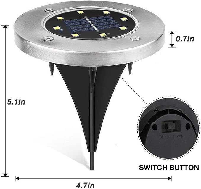 ZGWJ Solar Ground Lights, 16 Pack Waterproof Solar Garden Lights, Upgraded - Image 2