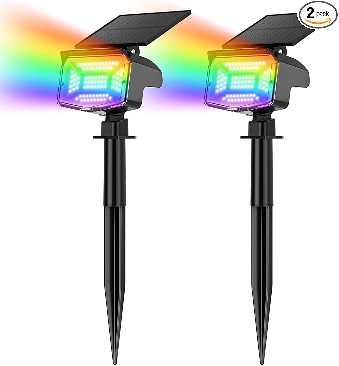 Solar Lights Outdoor Color Changing, 85 LEDs 9 Lighting Modes RGB Solar Outdoor by FratinkSolarLights