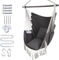 Hammock Chair Hanging Rope Swing Chair, Max 450 Lbs, Large Hanging Chair by PIRNY