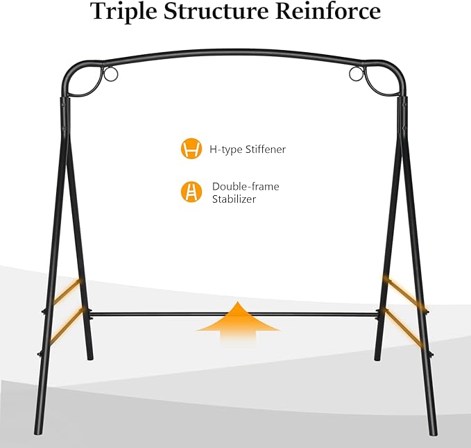 VINGLI Upgraded Metal Porch Swing Stand - Image 2