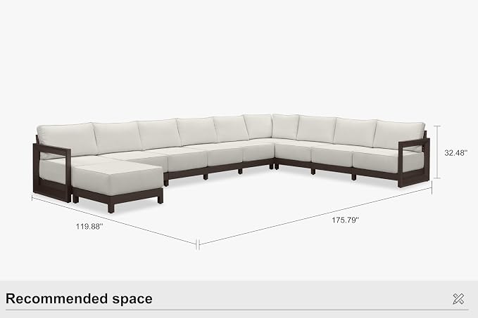 PURPLE LEAF Patio Furniture Set U-Shaped Outdoor Couch - Image 9