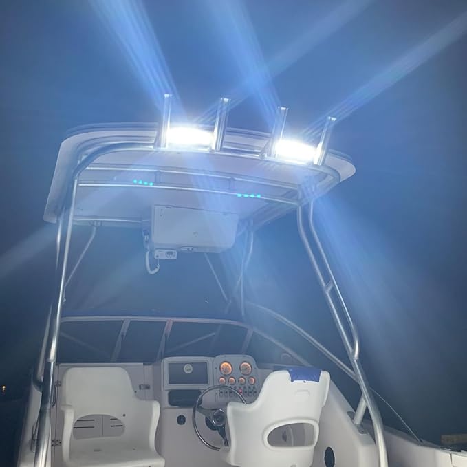 Nilight Marine LED Pods Navigation Lights 2PCS 72W White Flood Beam Ponton Boat - Image 7