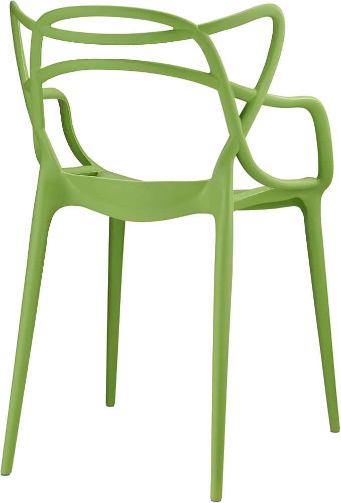 Modway Entangled Modern Molded Plastic Two Dining Armchairs in Green - Image 5