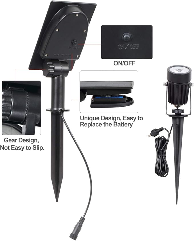 T-SUN Solar Spotlights, Outdoor LED Solar Lights, Waterproof Auto ON/Off Solar - Image 4