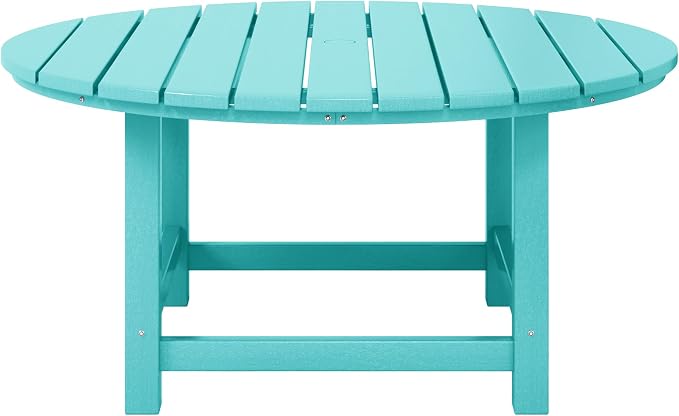 WestinTrends Malibu Low Outdoor HDPE Round Patio Coffee Table - Image 3