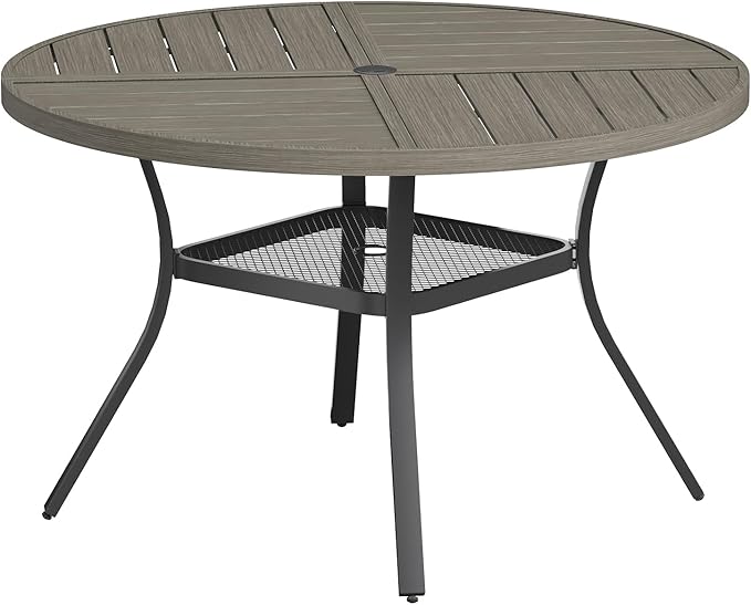 VICLLAX Round Patio Table with Adjustable Umbrella Hole by HOME