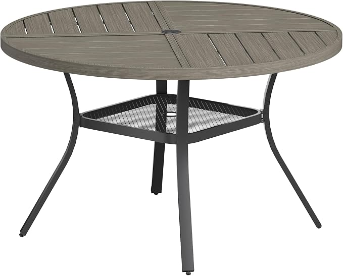 VICLLAX Round Patio Table with Adjustable Umbrella Hole by HOME