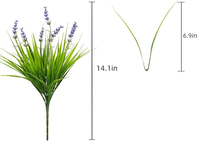 alyptus Artificial Flowers for Outdoors 24 Bundles Fake Monkey Grass Plants - Image 2