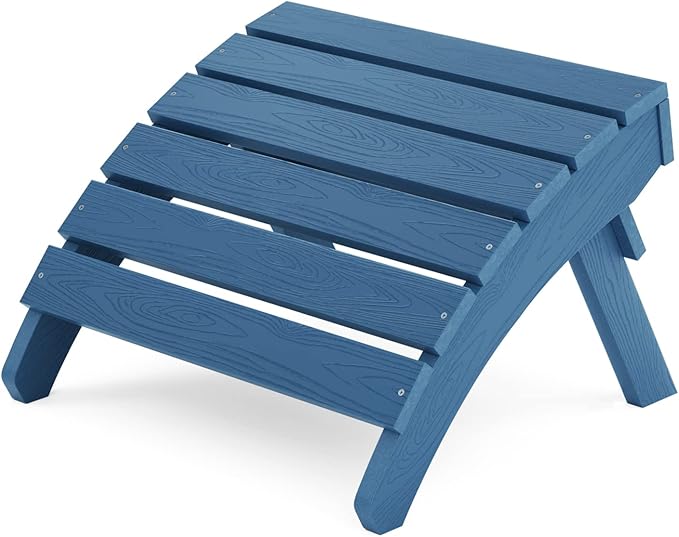 MXIMU Folding Adirondack Ottoman Outdoor: HIPS Plastic Patio Footstool Easy by MXIMU