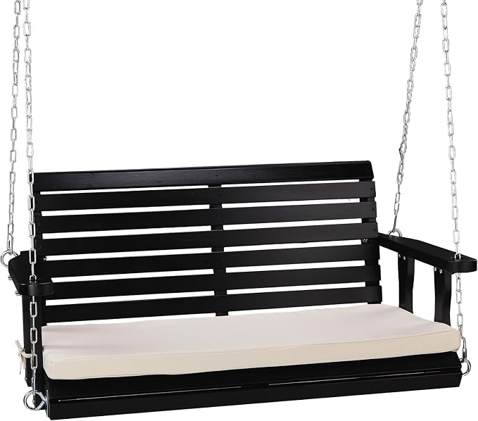 VINGLI Wooden Porch Swing, Heavy Duty 880 LBS Hanging Patio Bench by VINGLI